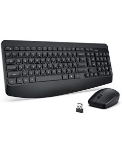 ZYTUA Ergonomic Wireless Keyboard Mouse, 2.4GHz Full Size Wireless Keyboard and Mouse Combo with Palm Rest for PC, Laptop, Windows