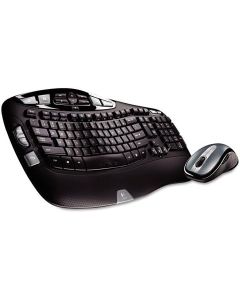 Logitech Wireless Desktop Wave Keyboard and Mouse Combo, 6ft Range, USB, Black