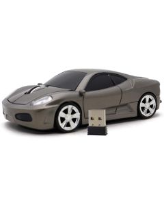 Ai5G Wireless Mouse Sports Car Mouse USB Computer Mice Optical 2.4GHz with Headlight 1600DPI for PC Laptop MAC (Gray)