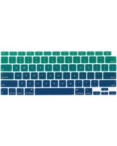 Batianda Ultra Thin Ombre Color Keyboard Cover for New MacBook Air 13 Inch 2020 A2337 M1 Chip (with Touch ID & Retina Display) Waterproof Durable Laptop Protector Silicone Skin, Gradient Green