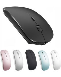 Artusi Wireless Mouse for Laptop Mac iMac MacBook Pro MacBook Air Computer PC Chromebook Windows Rechargeable Wireless Mouse with USB C Adapter (Black 2.4G Wireless Mouse (No Bluetooth))