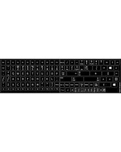 Replacement English US Keyboard Stickers ON Black Background