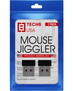 TECH8 USA, Undetectable USB Mouse Jiggler, Works in Background, Keeps Teams, Skype, Lync and PC Active, No Software, Plug-and-Play- US Company- 2 Pack