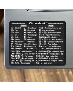 SYNERLOGIC Chrome OS Reference Keyboard Shortcut Sticker - Black Vinyl - Size 3"x2.4" for Any Chromebook Laptop Compatible Brands Google Pixelbook HP Asus Acer Lenovo Samsung Dell and More